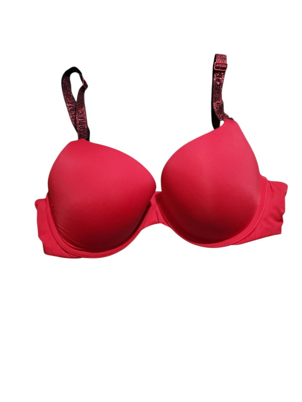 Victoria's Secret Pink Padded Underwire Bra with Glitter Straps